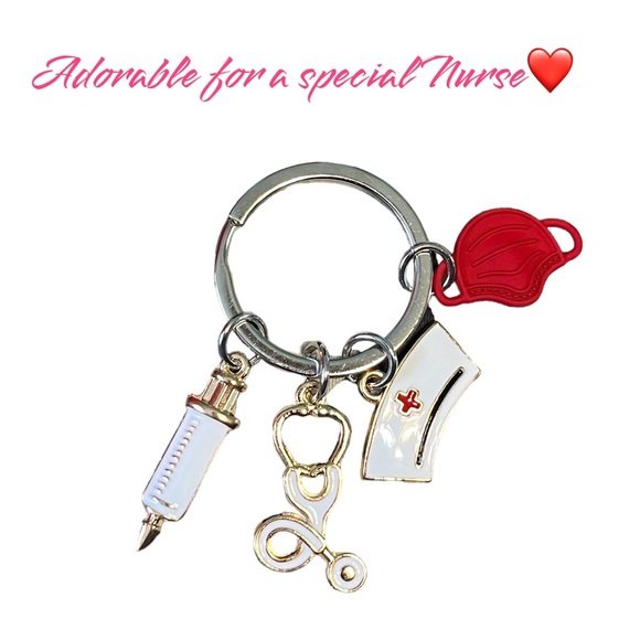 Nurse Keychain w/Mask Syringe/Stethoscope🩺 - Picture 4 of 4